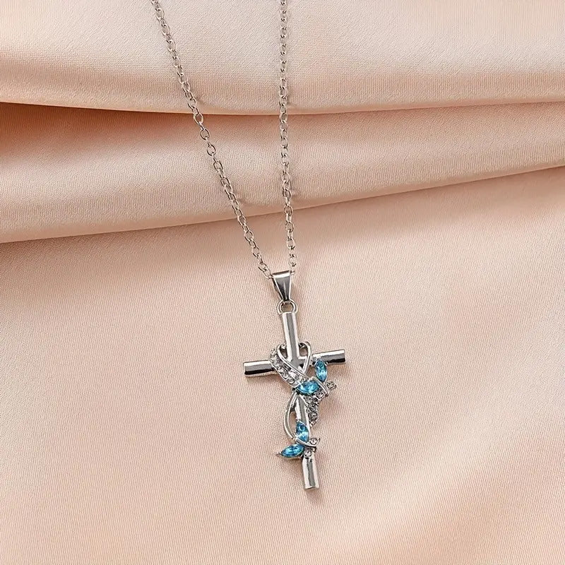 Exquisite Elegant Butterfly Cross Pendant – Jewelry Gift Ideas — 1