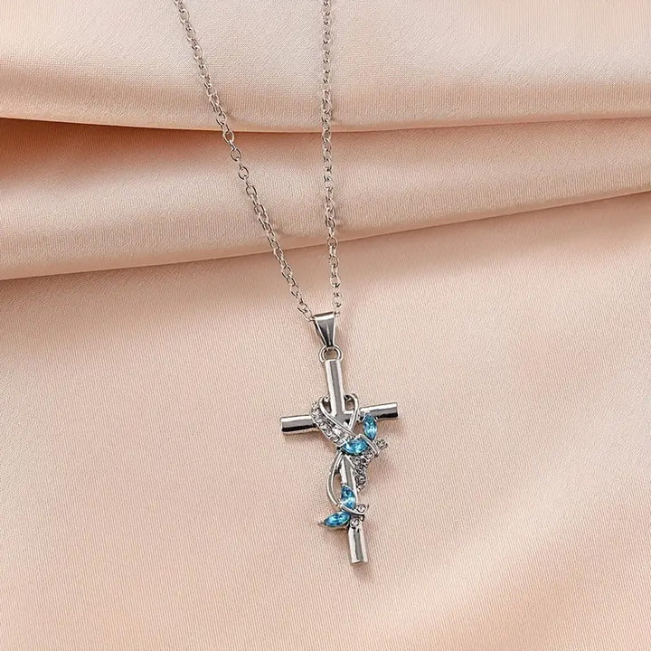 Exquisite Elegant Butterfly Cross Pendant – Jewelry Gift Ideas — 1