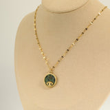 Simple Natural Stone Necklace Sun Light Stainless – Jewelry Gift Ideas — 2