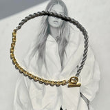 Women's Retro Two-tone Twist Chain Necklace – Jewelry Gift Ideas — 9