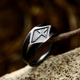 Make Old Pull Sand Men's Cross Titanium Steel Ring – Gifts for Him — 2