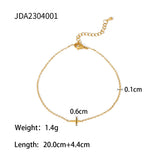 Retro 18K Gold Cross Fine Feet Chain – Stylish Gifts — 5