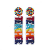 Women's Colorful Teacher Letter Bead Earrings – Gifts for Her — 2