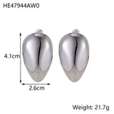 Minimalist Titanium Steel Ear Studs Triangle Oval – Stylish Gifts — 13