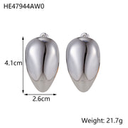 Minimalist Titanium Steel Ear Studs Triangle Oval – Stylish Gifts — 13