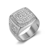 Titanium Steel Vacuum Plating Rhinestone Square BOSS – Gifts for Him — 8