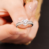Double Peach Heart Design Ring Female Inlaid Zircon – Gifts for Her — 6