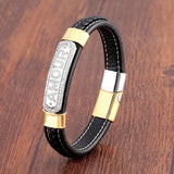 Stainless Steel Letter Cord Braided Leather – Jewelry Gift Ideas — 5