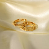 Stainless Steel Ring Great Wall Pattern Geometric – Stylish Gifts — 13