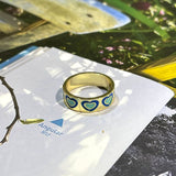 Sweet Love Contrast Oil Dropping Plain Ring – Gifts for Couples — 4