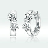 Original Cute Paw Print 925 Sterling Silver Earrings – Birthday Gifts — 2
