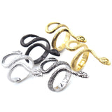 Vintage Men's Long Snake Stainless Steel Ring – Gifts for Him — 6