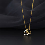Double Heart Interlocking Titanium Steel Necklace – Jewelry Gift Ideas — 5