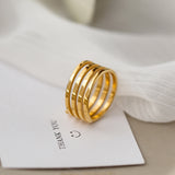Women's Retro Frosty Stretch Multi-layered Ring – Gifts for Her — 3