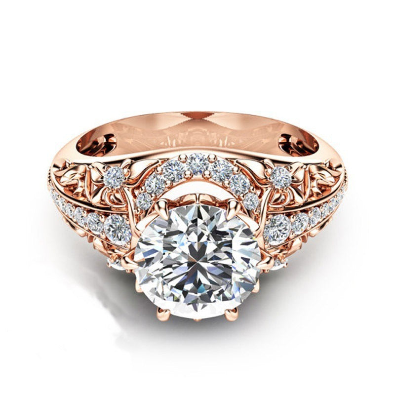 14K Rose Gold Micro Set Diamond Women's Rings – Gifts for Her — 1