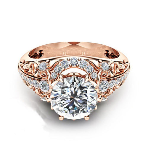 14K Rose Gold Micro Set Diamond Women's Rings – Gifts for Her — 1