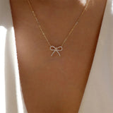 Simple Bowknot Pendant Women's Alloy Necklace – Jewelry Gift Ideas — 1