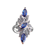 Electroplating Inlaid Blue Zircon Ring European – Stylish Gifts — 5