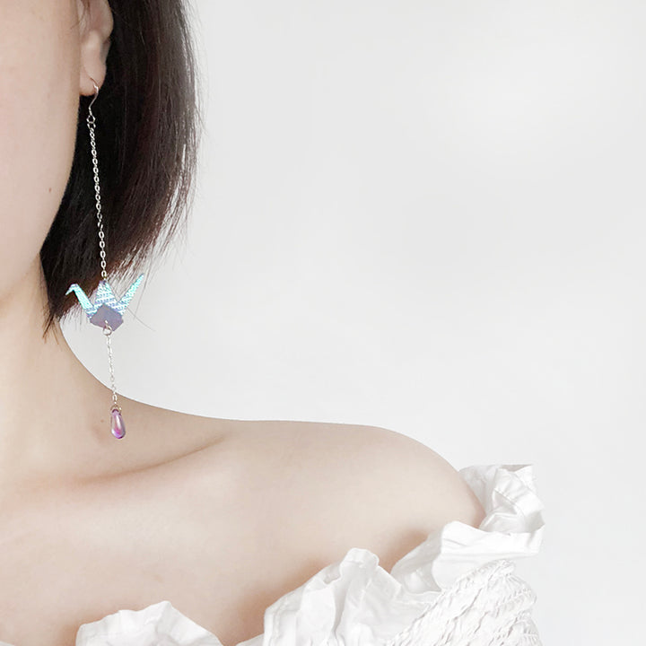 Colorful Thousand Paper Crane Earrings – Thoughtful Gifts — 1