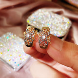 Exquisite Hollow Pattern Color Separation Ear Buckles – Surprise Gifts — 3