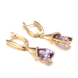 Long Water Drop Earrings Studded With Zircon – Meaningful Gifts — 6