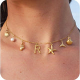 26 Bamboo Letter Necklace Starfish Shell Conch – Jewelry Gift Ideas — 10