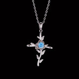 Cross Rose Pendant Birthstone Necklace Citrine – Jewelry Gift Ideas — 3