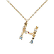 English Letter Necklace Female Colorful Crystals – Jewelry Gift Ideas — 7