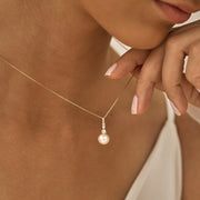 Zircon Pearl Pendant Stainless Steel Thin Chain – Jewelry Gift Ideas — 1