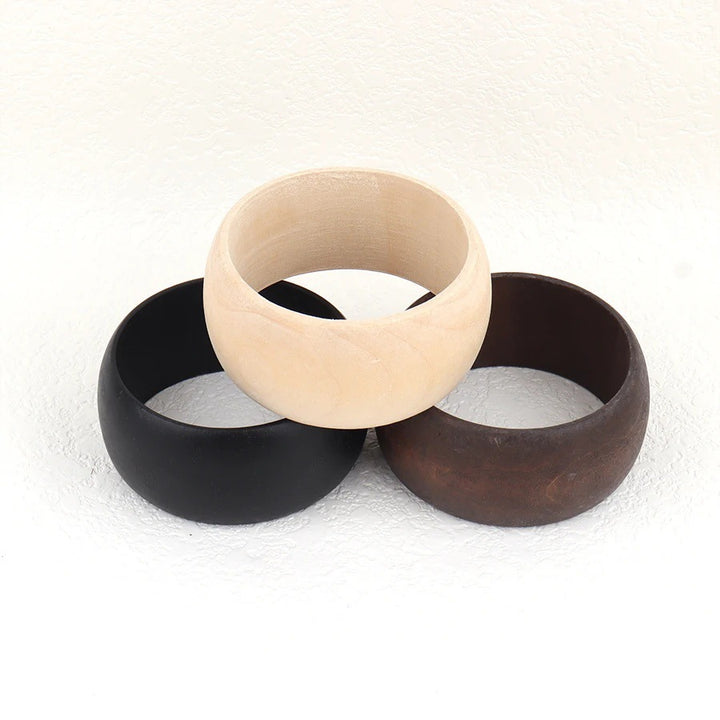 Flat Mouth Wide Embryo Log Bracelet Flat Wooden – Jewelry Gift Ideas — 1