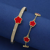 Lucky Five Petal Flower Bracelet Women's – Jewelry Gift Ideas — 3