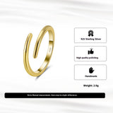 S925 Sterling Silver Ring Simple Opening Adjustable – Meaningful Gifts — 4
