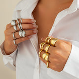 Alloy Simple Bracelet Ring Geometric Design Fashion – Stylish Gifts — 8