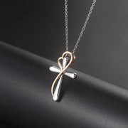 Heart-shaped Cross Necklace Simple Color – Jewelry Gift Ideas — 1