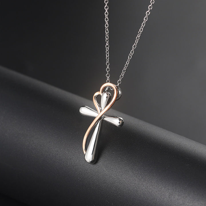 Heart-shaped Cross Necklace Simple Color – Jewelry Gift Ideas — 1