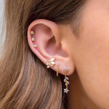 Romantic Star Moon Zircon Flower Earrings – Gifts for Couples — 14
