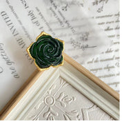 Hand Burning Carved Rose Glass Ring – Meaningful Gifts — 4