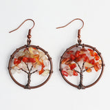 Crystal Gravel Bronze Wire Round Pendant Tree – Jewelry Gift Ideas — 3