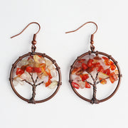 Crystal Gravel Bronze Wire Round Pendant Tree – Jewelry Gift Ideas — 3