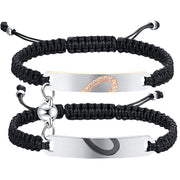 Black Steel Hand Woven Couple Bracelet – Jewelry Gift Ideas — 1