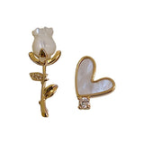 Silver Needle Small Flowers Love Earrings – Gifts for Couples — 3