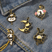 Black Snake Brooch Moon Skull Snake Metal – Jewelry Gift Ideas — 1