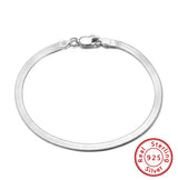 S925 Sterling Silver Bracelet Flat Snake Bone – Jewelry Gift Ideas — 10