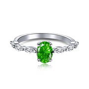 High Carbon Diamond Sapphire Green Ring – Small Gift Ideas — 14