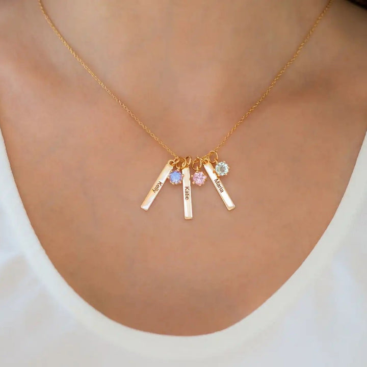 Personalized Mini Bar Birthday Stone Necklace – Jewelry Gift Ideas — 1