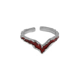 V-shaped Irregular Face S925 Sterling Silver Ring – Gifts for Her — 4