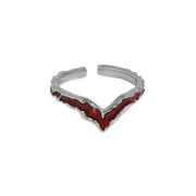 V-shaped Irregular Face S925 Sterling Silver Ring – Gifts for Her — 4