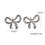 Bow Stainless Steel 14K Gold Earrings Necklace – Jewelry Gift Ideas — 12
