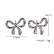 Bow Stainless Steel 14K Gold Earrings Necklace – Jewelry Gift Ideas — 12