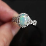 Women's Opaloid White Gold Zircon Fashion Ladies Ring – Stylish Gifts — 4